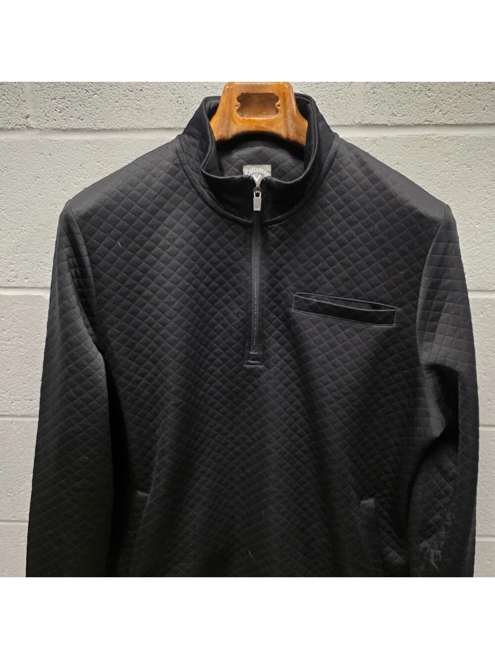 Callaway Sweater Men's  L Opti-Dri 1/4 Zip Quilted Long Sleeve Pullover 24x30